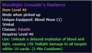 Bloodlight Crusaders Radiance wow sod phase 2